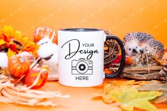 Mug Mockup 11 Oz Blank White Coffee Cup Black Handle Fall Product Image 1