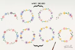 Allura 8 Flora Pretty Flowers Floral Wreath Watercolor Blue Product Image 3
