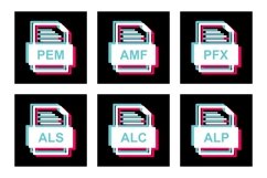Set Of File Formats Icons Product Image 1