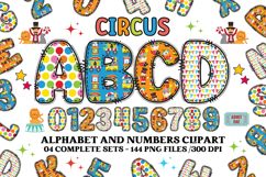Circus Alphabet clipart, circus letters doodle Product Image 1