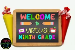 Chalkboard Back to School Ninth Grade Sign- First Day School Product Image 2
