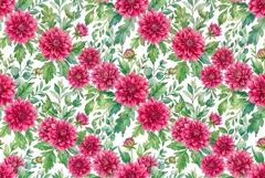 Watercolor dahlia and greenery pattern Mother's Day Product Image 1