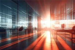 Modern office at sunset with light flares Product Image 1