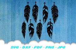 Feather Earring Template SVG DXF Cut Files Product Image 2