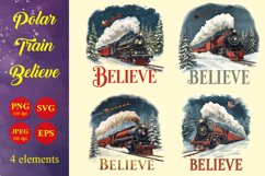 Polar Train Believe SVG Bundle | Christmas Sublimation Product Image 1