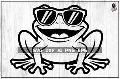 Cute Frog| Happy Baby Animal SVG, AI, Dxf &amp; Png Cut file Product Image 1