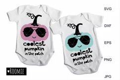 Coolest pumpkin in the patch in sunglasse SVG, baby shirt Product Image 2