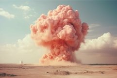 Massive dust explosion in desert landscape Product Image 1