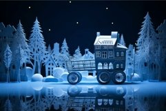 Enchanted paper winter village at night Product Image 1