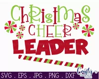 Christmas Cheer Leader Kids Svg Design For Shirts Product Image 2