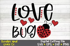 Love Bug SVG - Valentine's Day SVG - DXF - PNG - EPS Product Image 2
