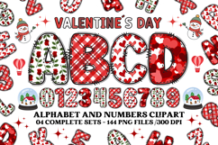 Valentine Alphabet Clip Art, valentines day letters doodle Product Image 1