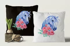 Cute blue unicorn clipart Watercolor Product Image 5