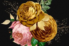 Vintage Blush and Gold Bouquets Clipart Product Image 2
