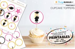 Printable Graduation Girl cupcake toppers - Printable Party Product Image 1