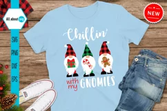 Chillin With My Gnomies Svg, Christmas Buffalo Plaid Svg Product Image 3