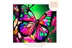 Butterfly Tumbler Wrap | Stained Glass Tumbler Sublimation Product Image 2