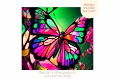 Butterfly Tumbler Wrap | Stained Glass Tumbler Sublimation Product Image 2