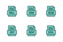 Set Of File Formats Icons Product Image 1