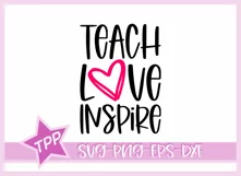 Teach Love Inspire svg, teacher svg, school svg Product Image 6