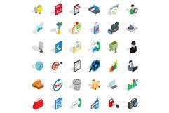 Web page icons set, isometric style Product Image 1