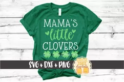 Mama's Little Clovers - St Patrick's Day SVG PNG DXF Files Product Image 1