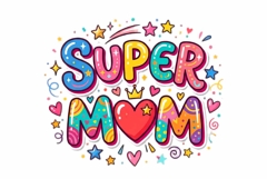 "Super Mom Ever" typography in gold foil effect Product Image 1