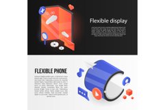 Flexible display banner set, isometric style Product Image 1