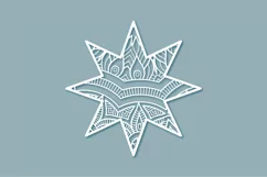 6 Paper Cut Star Shapes, Laser Cut Star Designs SVG Product Image 2