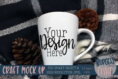 Mug craft mock up 3-2 aspect ratio Blue plaid |PSD &amp; JPEG Product Image 1