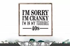 I'm Sorry I'm Cranky I'm In My Terrible 40s SVG Product Image 1