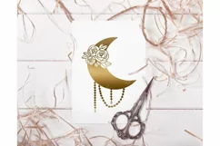 Moon svg, Floral moon svg, Moon flowers svg, cut file Product Image 2