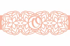 Hand Bracelet Floral Alphabets, Tattoo, Paper Cut Template Product Image 2