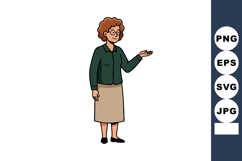 Elderly woman wearing glasses and casual clothes gesturing w Product Image 1