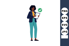 Female doctor with clipboard and stethoscope confirming chec Product Image 1