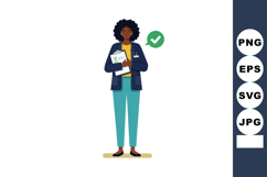 Professional woman holding clipboard with checklist approval Product Image 1
