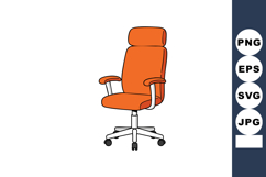 Ergonomic office chair with orange upholstery and adjustable Product Image 1