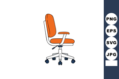 Office chair with orange cushions and white frame ergonomic Product Image 1