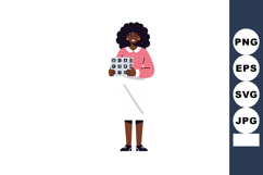 Woman holding x ray film in medical uniform standing isolate Product Image 1
