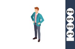 Young man standing with hands on hips casual pose wearing te Product Image 1