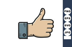 Thumbs up hand gesture approval sign in flat vector style is Product Image 1