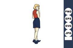 Woman with short blonde hair wearing red sleeveless top and Product Image 1