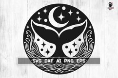 Celestial Whale Tail SVG, Magic Nautical Cut file PNG DXF Product Image 1