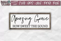 Amazing Grace SVG File, Hymn Wood Sign SVG Cut File Product Image 1