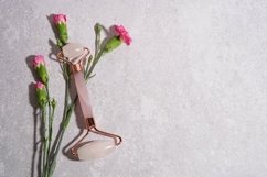 Facial jade massage gua sha roller with flower Product Image 1