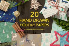 Hand drawn seamless holiday papers Product Image 1