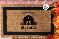 Farmhouse SVG Sign Design - Come in and Stay Awhile DXF PNG Product Image 1