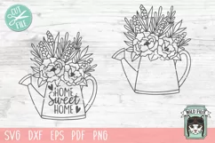 Watering Can SVG, Home Sweet Home SVG Cut File, House SVG Product Image 1