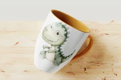 Watercolor Cute Tyrannosaurus Dinosaur Cartoon Product Image 1