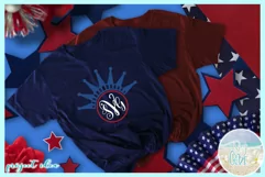 Lady Liberty USA Patriotic Monogram SVG Dxf Eps Png PDF Product Image 2